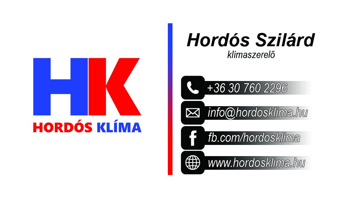 Hordos Klíma névjegykártya előlap